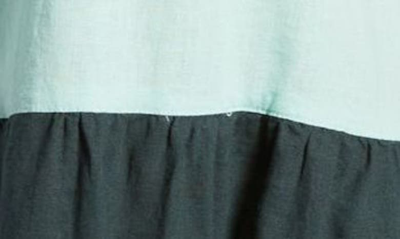 Angel Maternity Color Block Tiered Maternity/nursing Dress In Green