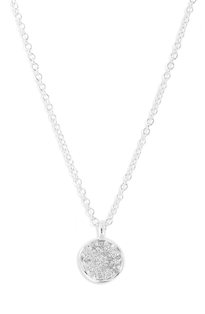 Shop Ippolita Stardust Mini Flower Diamond Disc Pendant Necklace In Silver