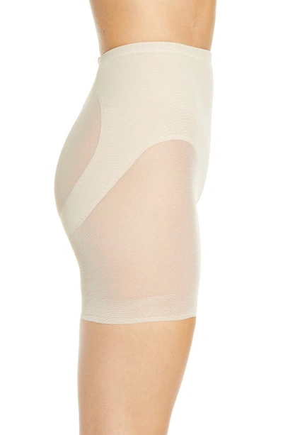 Shop Miraclesuit Sexy Sheer Rear Lift Shaping Bike Shorts In Warm Beige