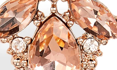 Shop Marchesa Crystal Cluster Double Drop Earrings In Rose Gold/ Rose/ Silk
