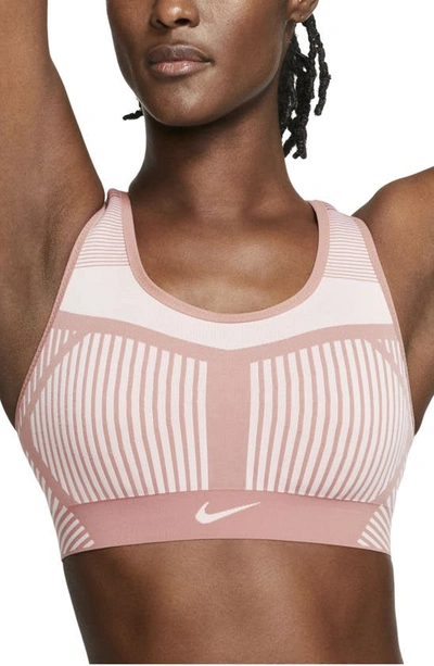 Nike Women's Fe/nom Flyknit High-support Non-padded Sports Bra In Pink