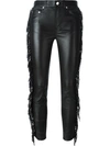 SAINT LAURENT FRINGED LEATHER TROUSERS,416288Y5RE211255722