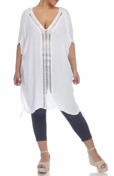 Boho Me Crochet Trim Coverup In White