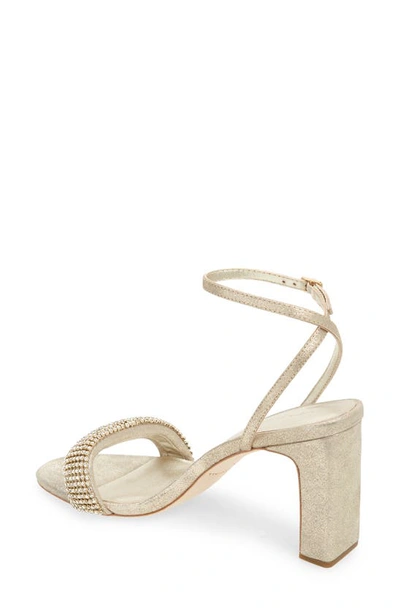 Shop Loeffler Randall Shay Crystal Embellished Ankle Strap Sandal In Cappuccino