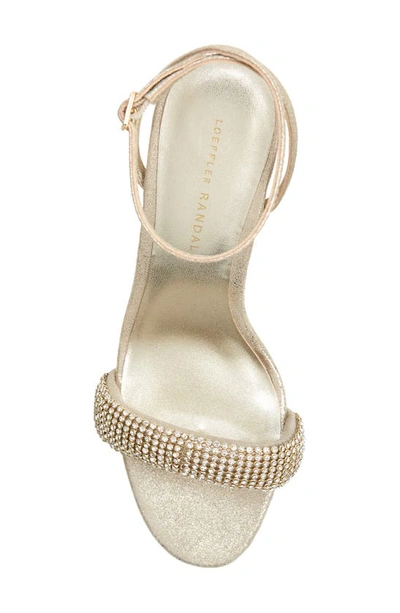 Shop Loeffler Randall Shay Crystal Embellished Ankle Strap Sandal In Cappuccino