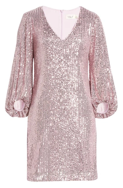 Eliza J Social Sequins Long Sleeve Dress In Lil