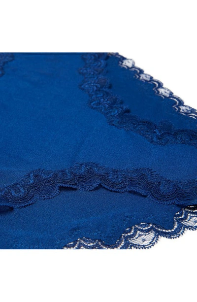 Shop Uwila Warrior Soft Silk Lace Trim Silk Briefs In Estate Blue
