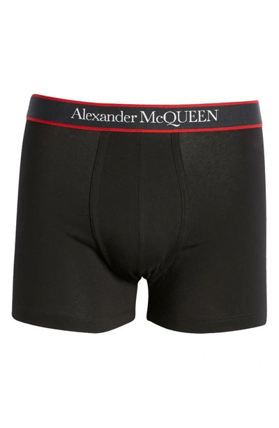 Shop Alexander Mcqueen Selvedge Boxer Briefs In Black