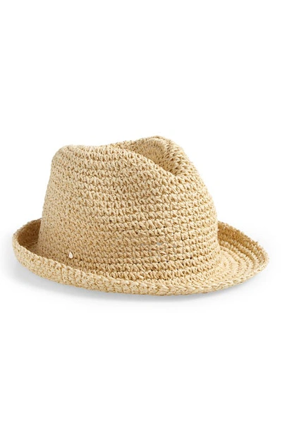 Shop Kate Spade Crushable Crochet Fedora In Natural