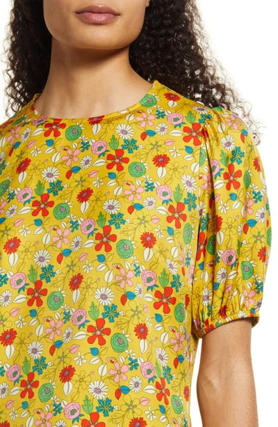 Shop Boden Adrianna Puff Sleeve Top In Honeycomb Ditsy Bloom