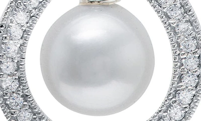 Shop Crislu X Andrew Prince Crystal & Cultured Pearl Drop Earrings In Pearl/ Ivory