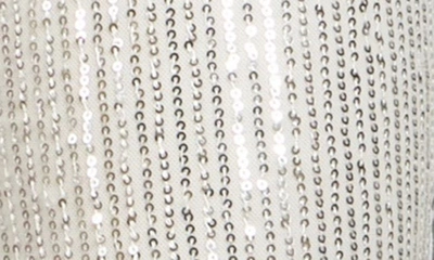 Nikki Lund Sequin Side Stripe Capri Pants In Silver