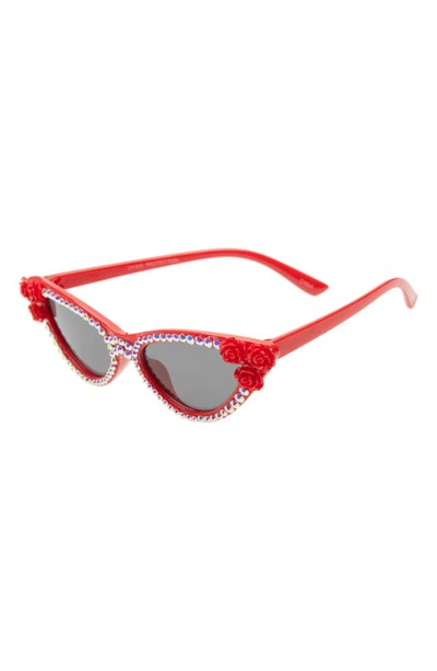Shop Rad + Refined Kids' 50mm Flower Cat Eye Sunglasses In Red