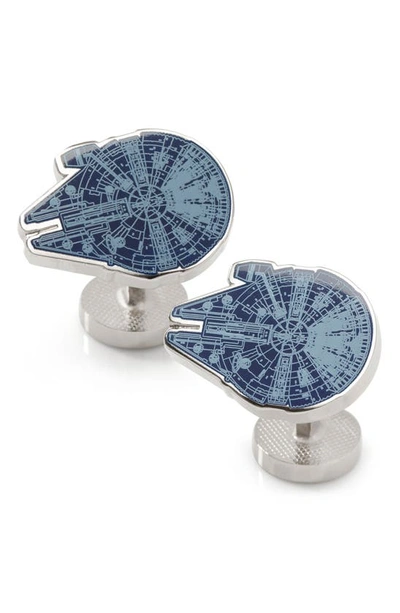 Cufflinks, Inc . Star Wars™ Millenium Falcon Blueprint Cuff Links In Blue