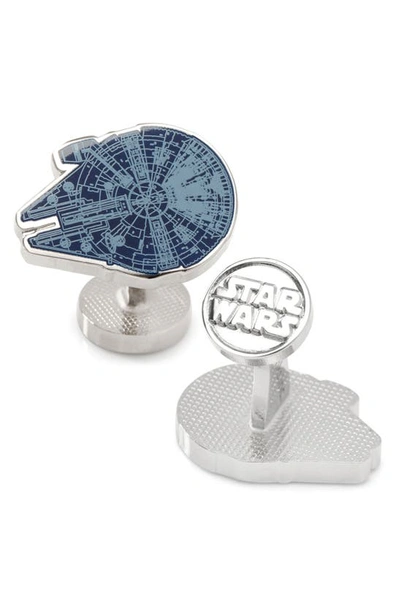 Cufflinks, Inc . Star Wars™ Millenium Falcon Blueprint Cuff Links In Blue