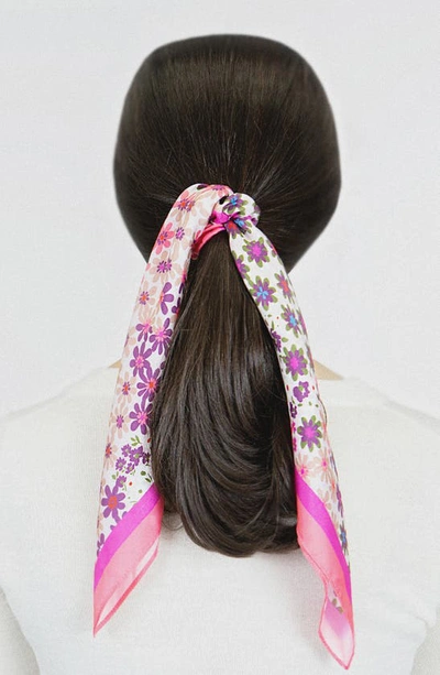 Shop Kate Spade Pacific Petals Silk Hair Tie In Rock Candy
