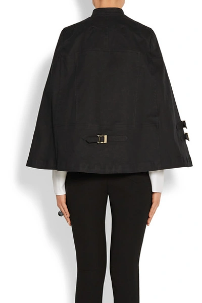 Shop Givenchy Zip-detailed Cape In Washed Cotton-blend Canvas