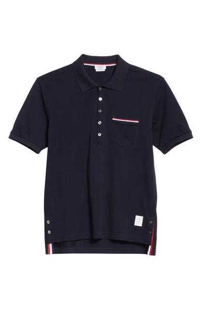 Shop Gucci Pocket Polo In Navy