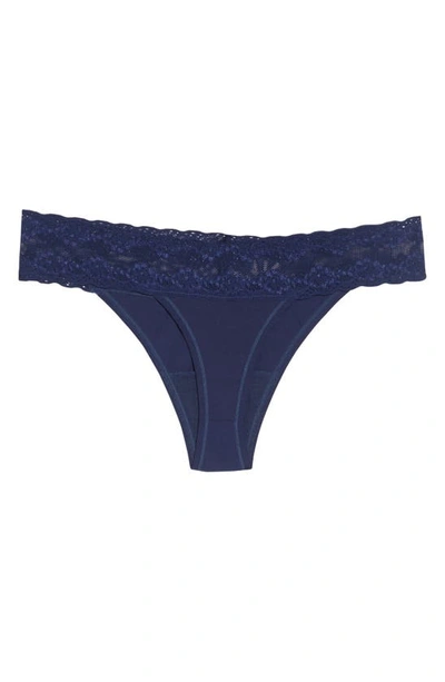 Shop Natori Bliss Perfection Thong In Evening Sky