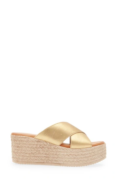 Shop Cordani Bella Espadrille Wedge Sandal In Dusty Gold