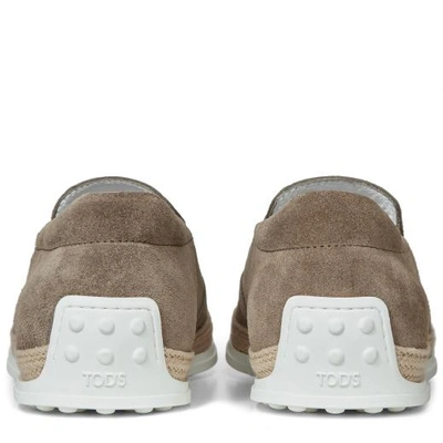 Shop Tod's Slip-on Shoes In Suede In Beige