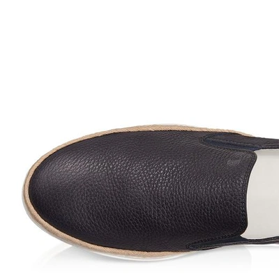 Shop Tod's Leather Slip-ons In Blue