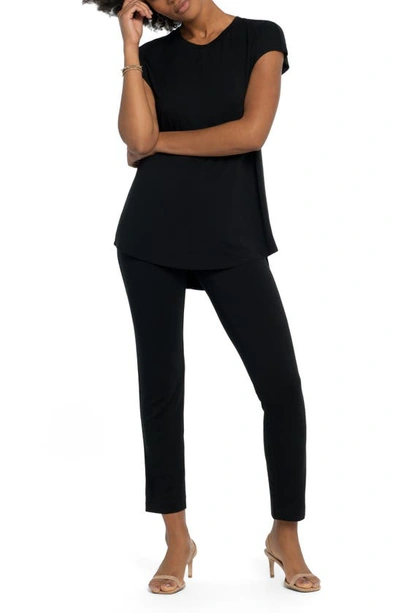 Shop Nic + Zoe Eaze Crewneck T-shirt In Black Onyx