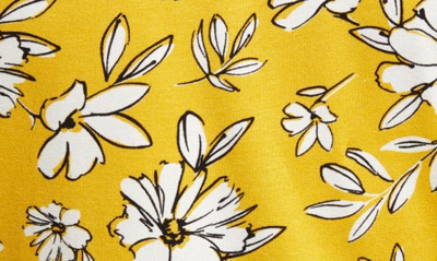 Loveappella Floral Print Faux Wrap Top In Sunflower