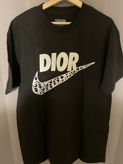 Pre-owned Chinatown Market Nike Swish Dior Tee T-shirt Large Black |  ModeSens