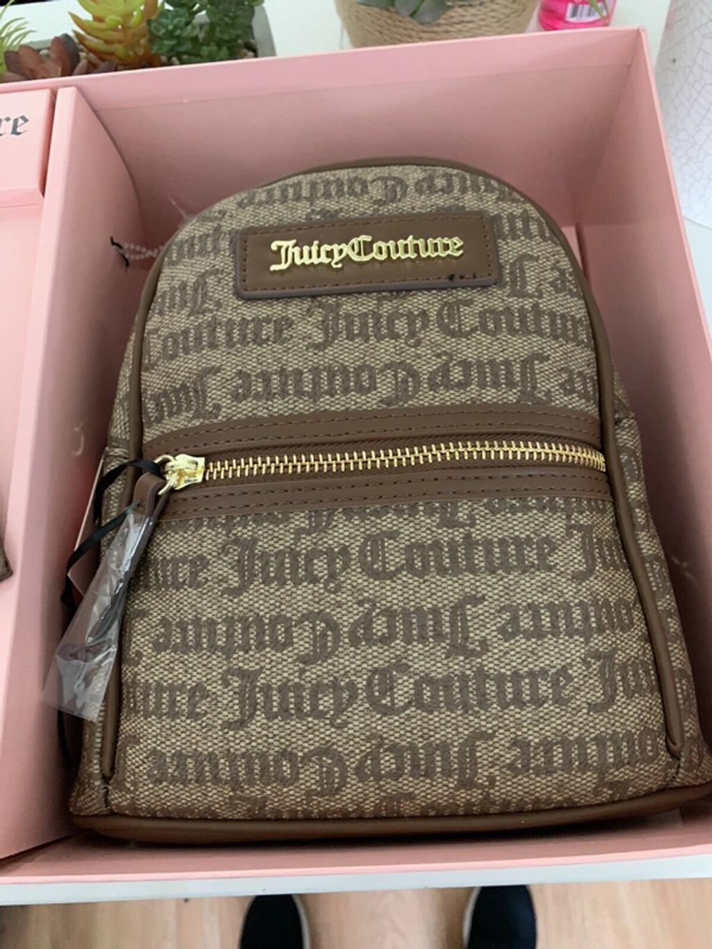 Juicy Couture mini black backpack wallet popular & keychain gift set Travel accessory