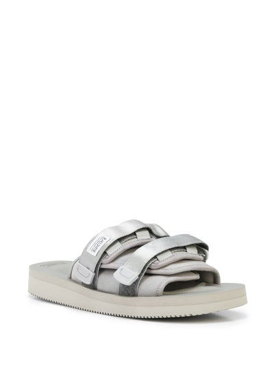 Shop Suicoke Touch-strap Sandals In Gray