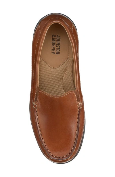 Johnston & Murphy Locklin Venetian Loafer In Tan Full Grain