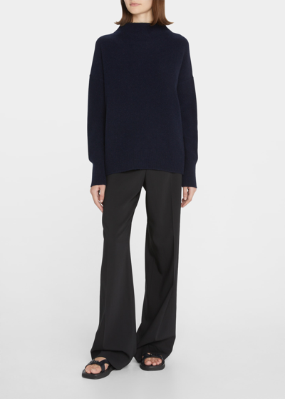 Shop Vince Boiled Cashmere Funnel-neck Sweater In Marble