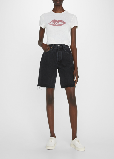 Shop Re/done 90s Comfy Denim Shorts In Shaded Black