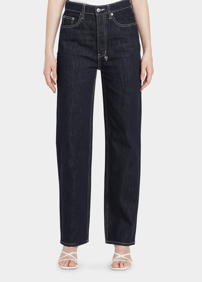 Shop Ksubi Brooklyn Straight Topstitch Jeans In Denim
