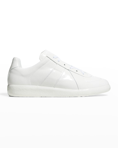 Shop Maison Margiela Replica Patent Leather Low-top Sneakers In T1003 White