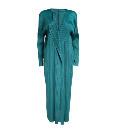 Shop Johnstons Of Elgin Pleated Bouquet Colors Longline Cardigan In Green