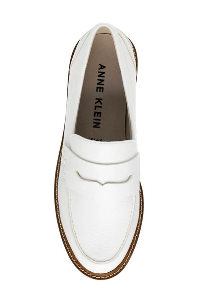 Anne Klein Women's Emmylou Lug Sole Loafers In White