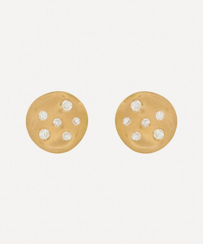 Nada Ghazal 18ct Gold Baby Malak Ice Mini Round Stud Earrings In Gold