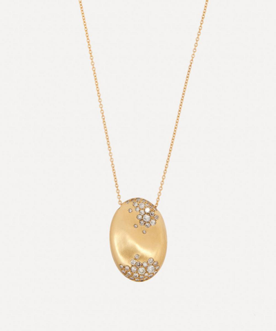 Shop Nada Ghazal 18ct Gold Storm Winter Oval Small Pendant Necklace