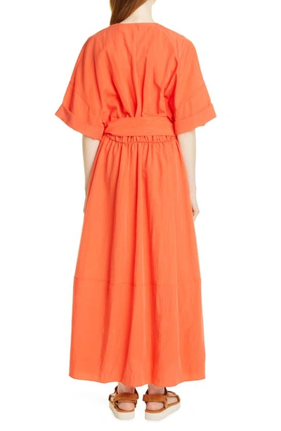 Vince Belted Tencel Lyocell-blend Maxi Dress In Burnt Orchid