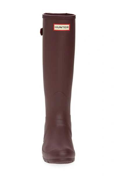 Shop Hunter Original Tall Waterproof Rain Boot In Chestnut Crust/ Hayes Burgundy