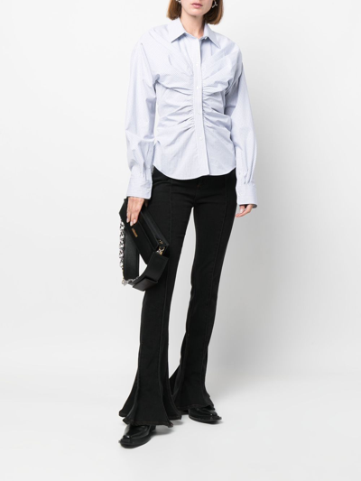 Shop Alexander Wang Ruched Button-up Shirt In White
