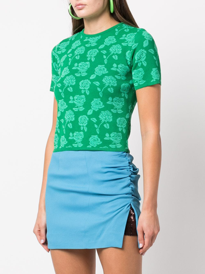 玫瑰图案针织上衣