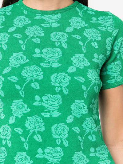 玫瑰图案针织上衣