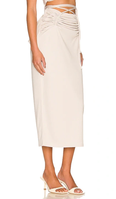 Nbd Aviana Midi Skirt In Beige