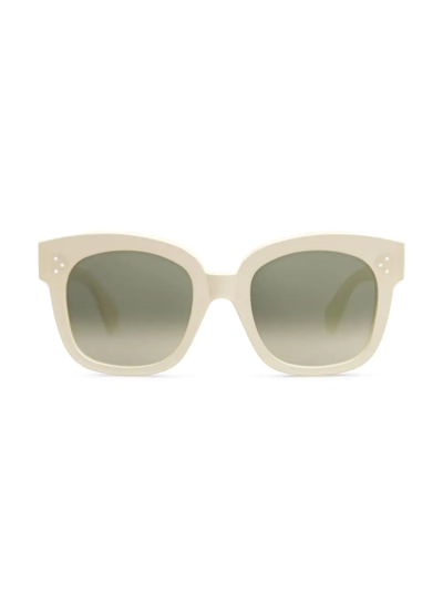 Shop Celine Women's 54mm Square Cat Eye Sunglasses In Ivory