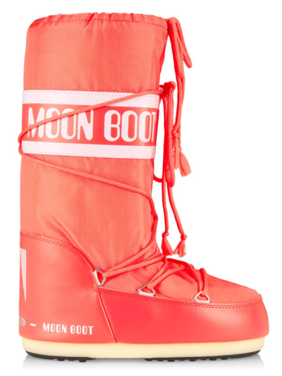 Shop Moon Boot Men's Unisex Icon Nylon Snow Boots In Coral