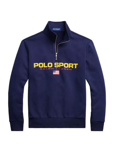 Shop Polo Ralph Lauren Men's Polo Sport Fleece Pullover In Cruise Navy