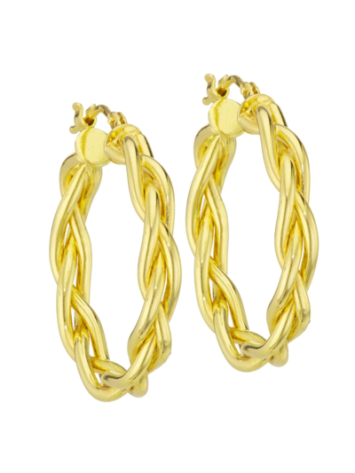 Shop Loren Stewart Women's 14k Gold Vermeil Braided Hoops